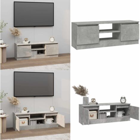 Mobile Porta TV con Anta Grigio Cemento 102x30x36 cm - Mobile TV con anta - Mobile TV grigio cemento