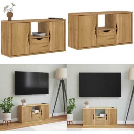 Mobile Porta TV con Cassetto ODDA 79x24x40 cm in Legno di Pino - Armadio TV - Armadio con cassetto