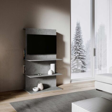 Mobile porta TV con foro passacavi 100x170h cm Antracite Spatolato - LOKI B