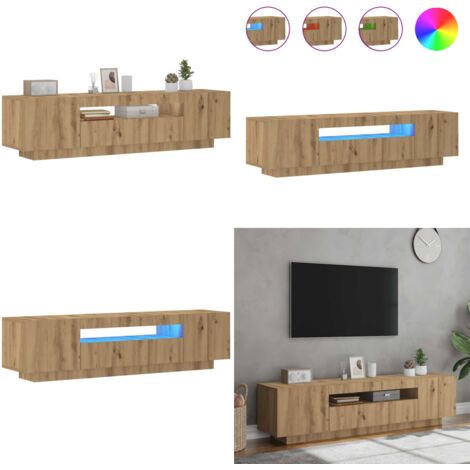 Mobile Porta TV con LED Artigianale 160x35x40 cm Multistrato - TV Stand - Mobile con LED