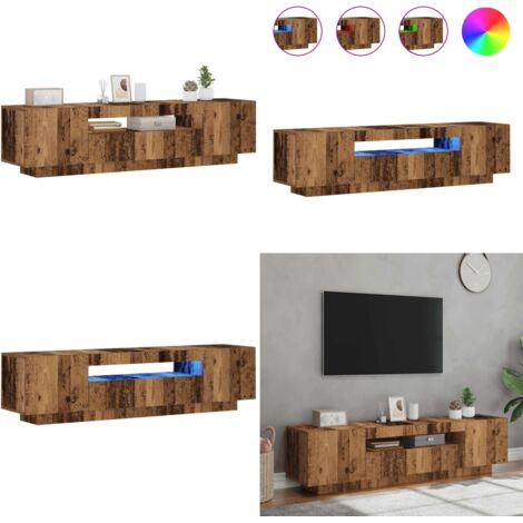 Mobile Porta TV con LED Legno Antico 160x35x40 cm Truciolato - TV Stand - Mobile con LED