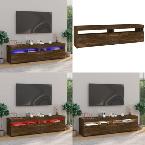 Mobile Porta TV con Luci LED 2pz Rovere Fumo 75x35x40 cm - Arredamento moderno - Mobili porta TV