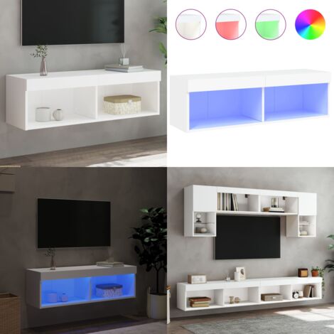 Mobile Porta TV con Luci LED Bianco 100x30x30 cm - Luci LED - TV in casa