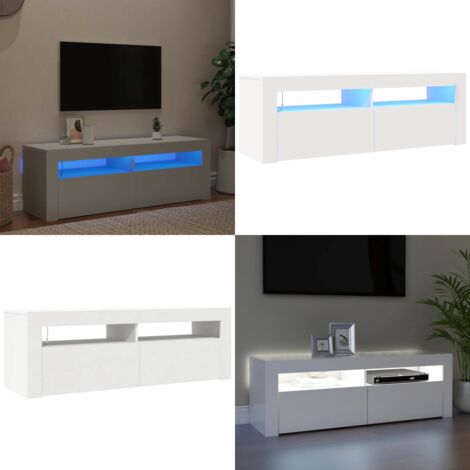 Mobile Porta TV con Luci LED Bianco 120x35x40 cm - TV con luci RGB - Mobile HiFi