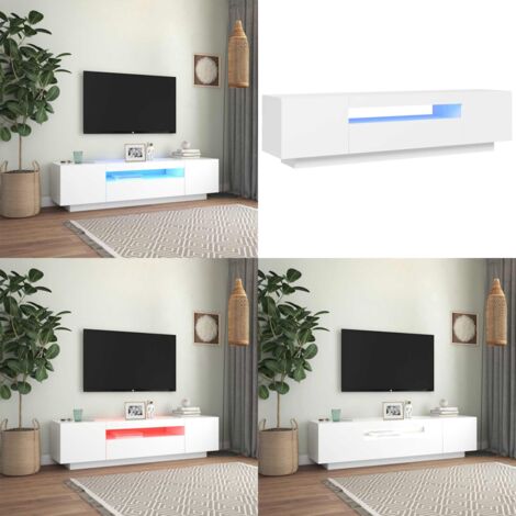 Mobile Porta TV con Luci LED Bianco 160x35x40 cm - Illuminazione RGB - TV in casa