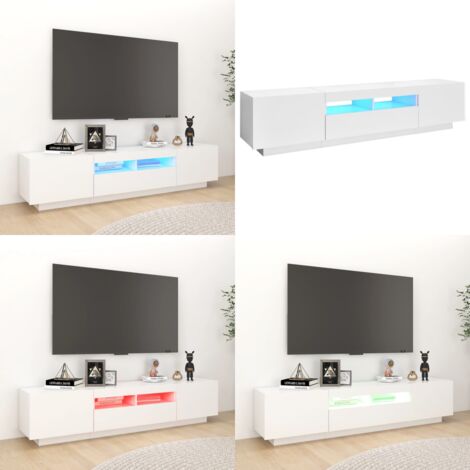 Mobile Porta TV con Luci LED Bianco 180x35x40 cm - TV con luci RGB - Mobile con LED