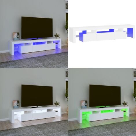 Mobile Porta TV con Luci LED Bianco 200x36,5x40 cm - TV in casa - Mobile con luci RGB