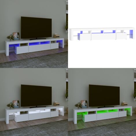 Mobile Porta TV con Luci LED Bianco 230x36,5x40 cm - TV con luci RGB - Mobile TV moderno