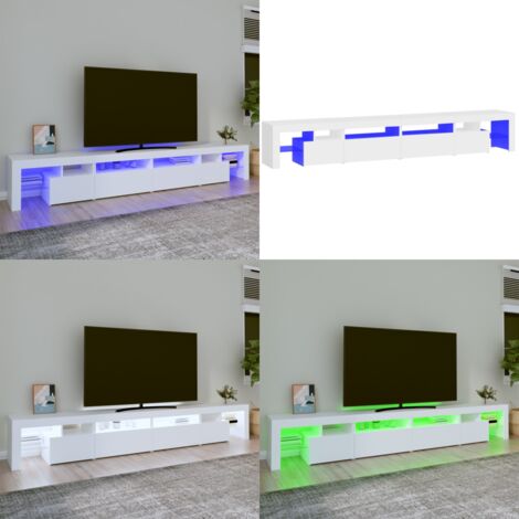 Mobile Porta TV con Luci LED Bianco 260x36,5x40 cm - TV con luci RGB - Mobile TV con design moderno