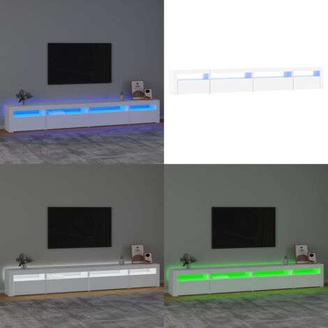 Mobile Porta TV con Luci LED Bianco 270x35x40 cm - TV in casa - Mobile con luci RGB