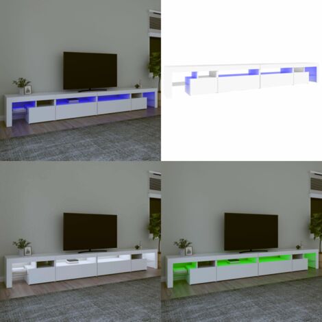 Mobile Porta TV con Luci LED Bianco 290x36,5x40 cm - TV con luci RGB - Mobile TV con supporto