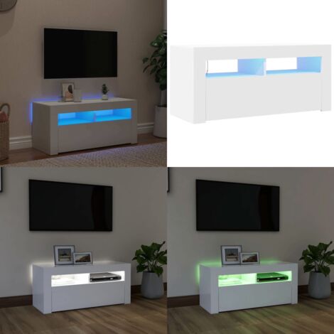 Mobile Porta TV con Luci LED Bianco 90x35x40 cm - Illuminazione LED - Archiviazione