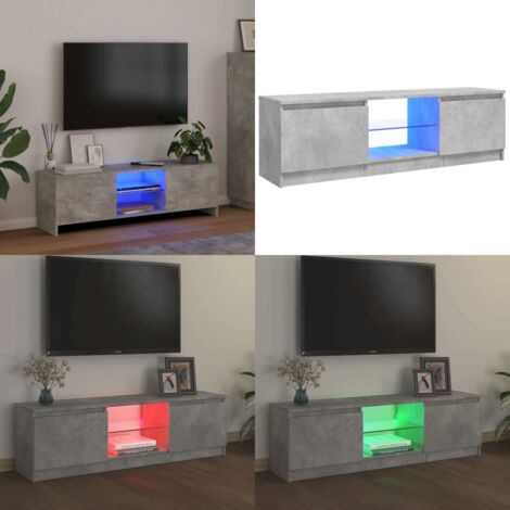 Mobile Porta TV con Luci LED Grigio Cemento 120x30x36 cm - Illuminazione RGB - Mobile TV con luci