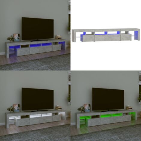 Mobile Porta TV con Luci LED Grigio Cemento 230x36,5x40 cm - TV mobile - Mobile con luci RGB