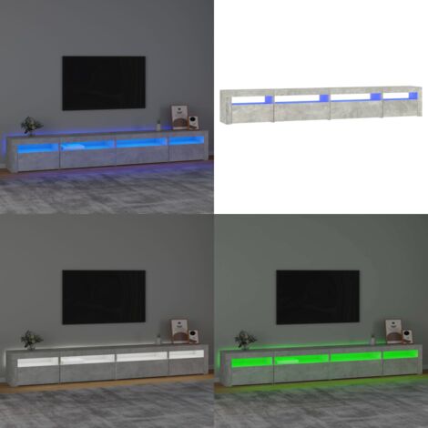 Mobile Porta TV con Luci LED Grigio Cemento 270x35x40 cm - TV con luci RGB - Mobile TV grigio cemento