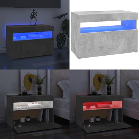Mobile Porta TV con Luci LED Grigio Cemento 60x35x40 cm - TV con luci RGB - Mobiletto HiFi