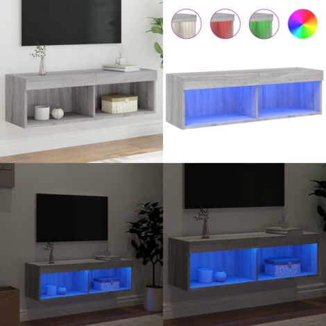Mobile Porta TV con Luci LED Grigio Sonoma 100x30x30 cm - Mobile TV a parete - TV con luci RGB