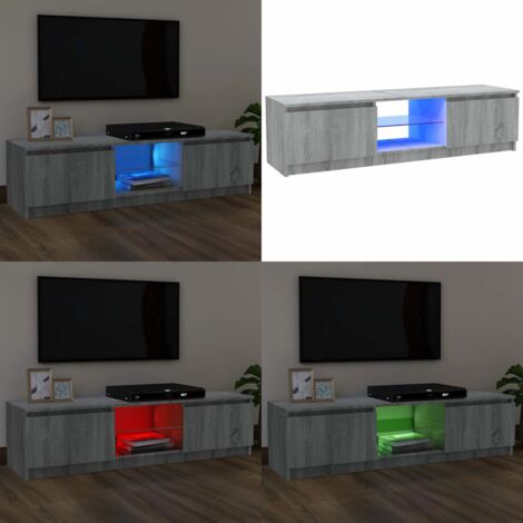 Mobile Porta TV con Luci LED Grigio Sonoma 120x30x36 cm - TV stand con luci RGB - Mobile TV moderno