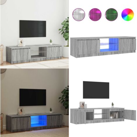 Mobile Porta TV con Luci LED Grigio Sonoma 140x40x36 cm - TV stand con luci RGB - Mobile TV moderno