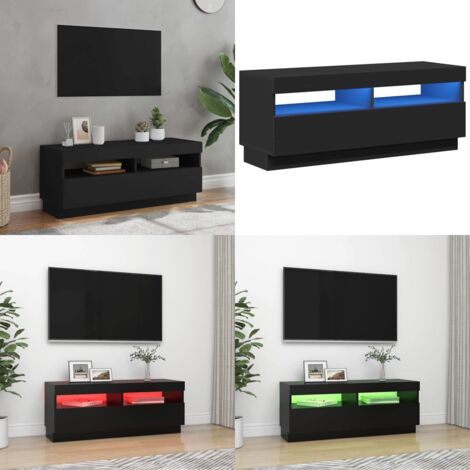 Mobile Porta TV con Luci LED Nero 100x35x40 cm - TV con luci RGB - Mobile TV moderno