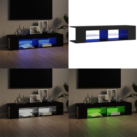 Mobile Porta TV con Luci LED Nero 135x39x30 cm - TV con luci RGB - Mobiletto HiFi
