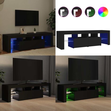 Mobile Porta TV con Luci LED Nero 140x36,5x40 cm - Illuminazione RGB - Archiviazione