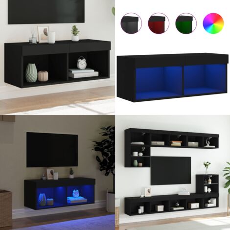 Mobile Porta TV con Luci LED Nero 80x30x30 cm - Luci LED - TV in casa