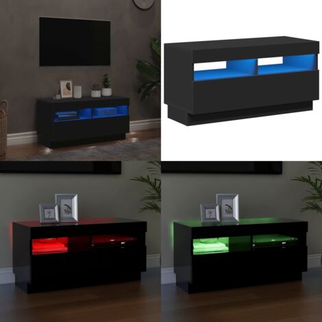 Mobile Porta TV con Luci LED Nero 80x35x40 cm - Luci LED RGB - Mobile TV con LED