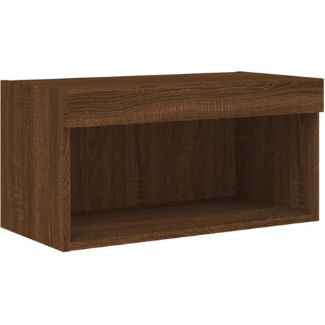 Mobile Porta TV con Luci LED Rovere Marrone 60x30x30 cm vidaXL