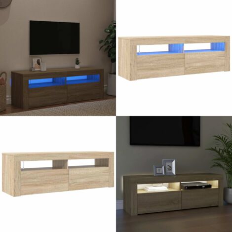 Mobile Porta TV con Luci LED Rovere Sonoma 120x35x40 cm - TV con luci RGB - Mobiletto HiFi