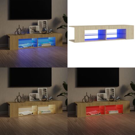 Mobile Porta TV con Luci LED Rovere Sonoma 135x39x30 cm - TV con luci RGB - Mobiletto HiFi