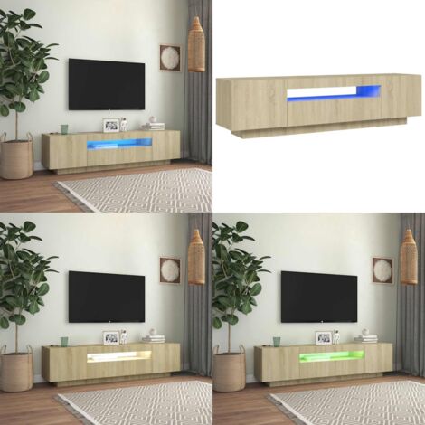 Mobile Porta TV con Luci LED Rovere Sonoma 160x35x40 cm - TV con luci RGB - Mobile TV rovere Sonoma