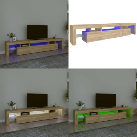 Mobile Porta TV con Luci LED Rovere Sonoma 215x36,5x40 cm - TV in casa - Mobile con luci RGB