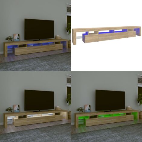 Mobile Porta TV con Luci LED Rovere Sonoma 260x36,5x40 cm - TV in casa - Mobile con luci RGB