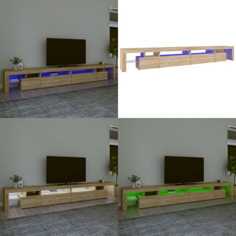 Mobile Porta TV con Luci LED Rovere Sonoma 290x36,5x40 cm - TV con luci RGB - Mobile TV Rovere Sonoma