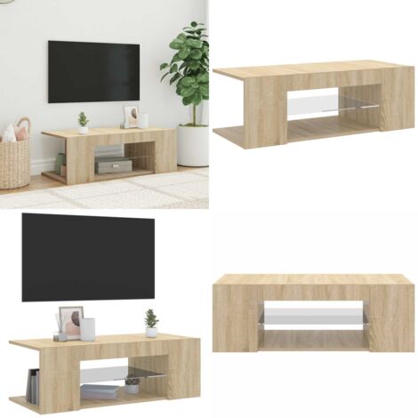 Mobile Porta TV con Luci LED Rovere Sonoma 90x39x30 cm - TV con luci RGB - Mobiletto HiFi