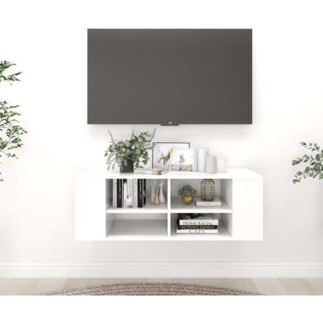 More Wood mobile porta TV 260x43cm parete soggiorno moderno legno bianco