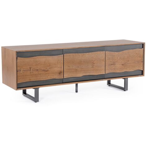 Mobile porta TV "Garwood" in legno MDF impiallacciato per interno -3 ante
