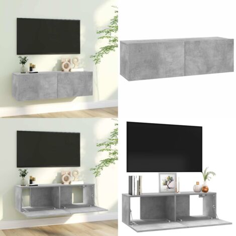 Mobile Porta TV Grigio Cemento 100x30x30cm in Legno Multistrato - Mobile tv - Armadio tv muro