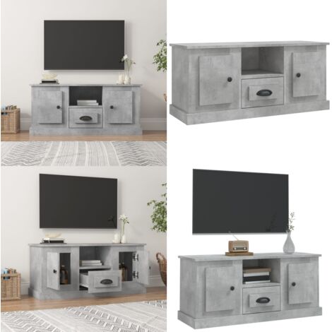 Mobile Porta TV Grigio Cemento 100x35,5x45cm Legno Multistrato - TV stand - Mobile TV Grigio Cemento