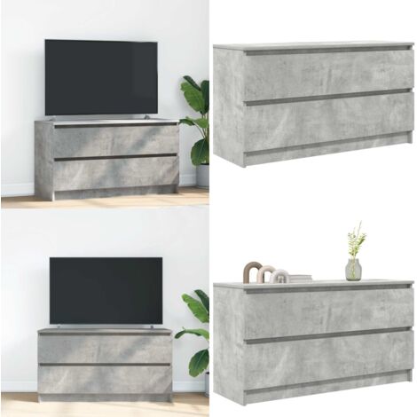 Mobile Porta TV Grigio Cemento 100x35x54 cm Legno Multistrato - TV Stand - Mobile Porta TV