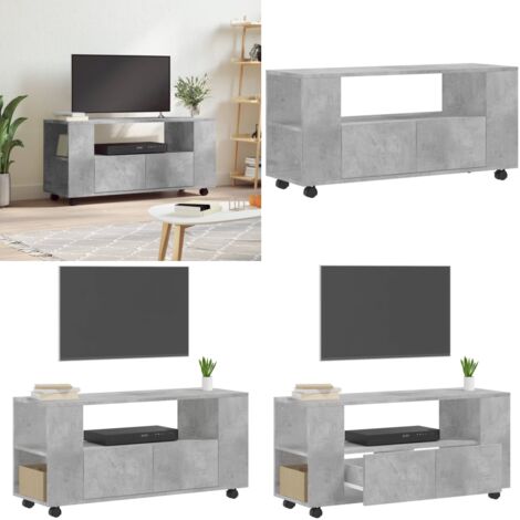 Mobile Porta TV Grigio Cemento 102x34,5x43cm Legno Multistrato - Mobile per TV - TV Stand