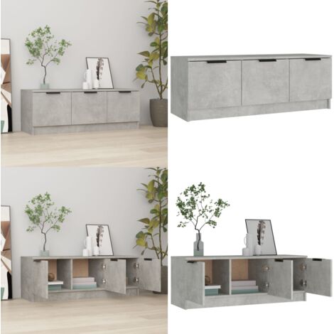 Mobile Porta TV Grigio Cemento 102x35x36,5 cm Legno Multistrato - TV Stand - Mobile per stereo