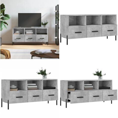 Mobile Porta TV Grigio Cemento 102x36x50 cm Legno Multistrato - TV Stand - Mobile per TV