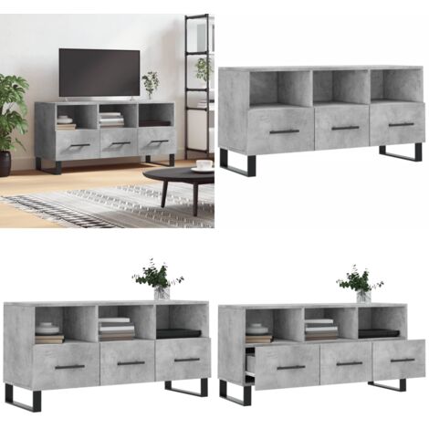 Mobile Porta TV Grigio Cemento 102x36x50 cm Legno Multistrato - TV Stand - Mobile per TV