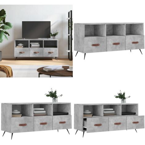 Mobile Porta TV Grigio Cemento 102x36x50 cm Legno Multistrato - TV Stand - Mobile per TV