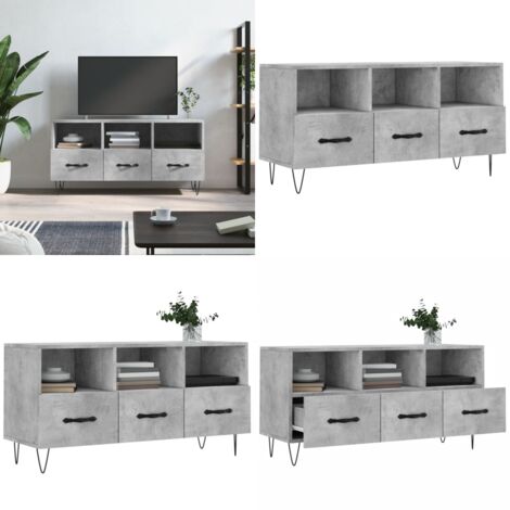 Mobile Porta TV Grigio Cemento 102x36x50 cm Legno Multistrato - TV Stand - Mobile per TV