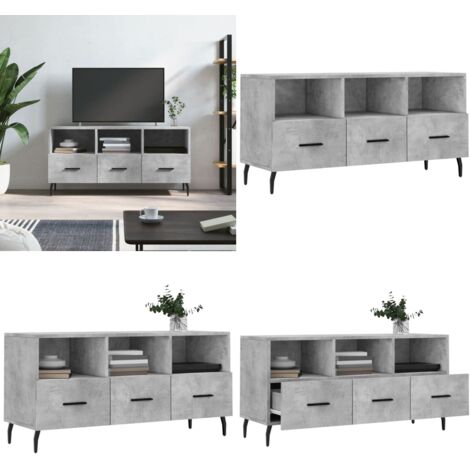 Mobile Porta TV Grigio Cemento 102x36x50 cm Legno Multistrato - TV Stand - Mobile per TV