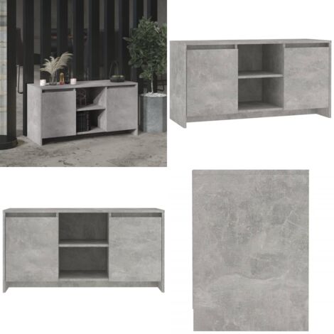 Mobile Porta TV Grigio Cemento 102x37,5x52,5 cm in Truciolato - Armadio TV - Mobile per stereo