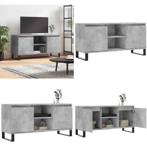 Mobile Porta TV Grigio Cemento 104x35x50cm in Legno Multistrato - TV Stand - Mobile in Legno